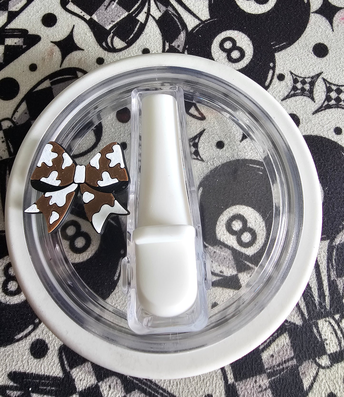Cow print bow