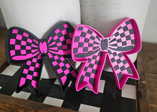 Checkered Bow Trinket Tray